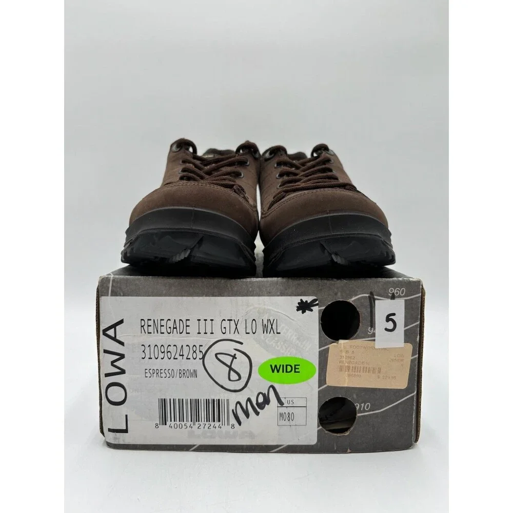 Lowa RENEGADE III GTX LO ESPRESSO Men's NEW Hiking Shoes Brown US Size 8W